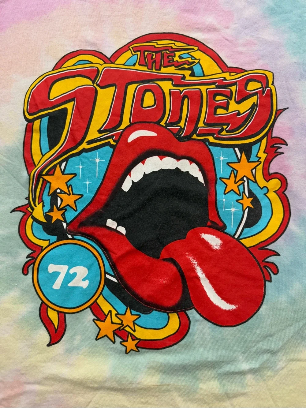 The Rolling Stones Tie Dye Graphic Adult Medium The Stones 72 Women's T-Shirt S - Picture 5 of 5
